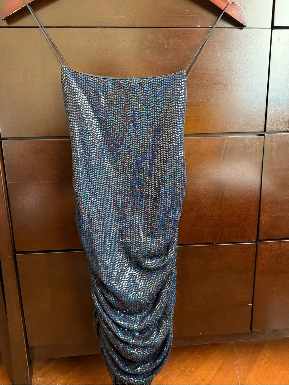 bp Iridescent Sequin Slip Dress - Navy/Black